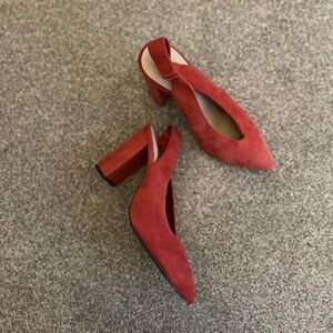 Chic Red Suede Women's Heels